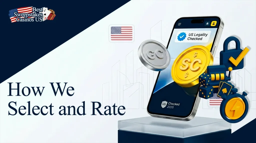 Our expert process for selecting and rating top US sweepstakes casinos.